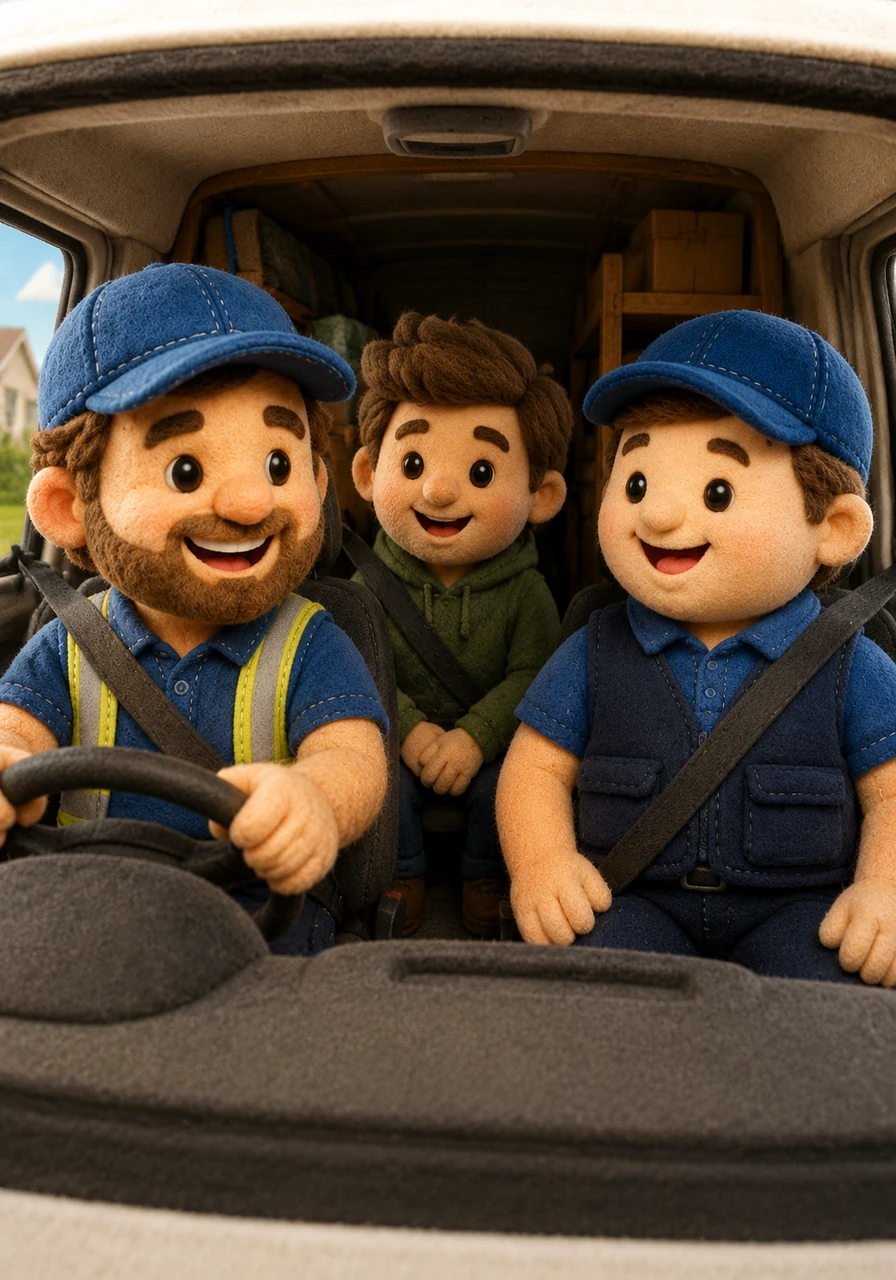 I sit in my van. Dan the van man sits. I sit in the van.