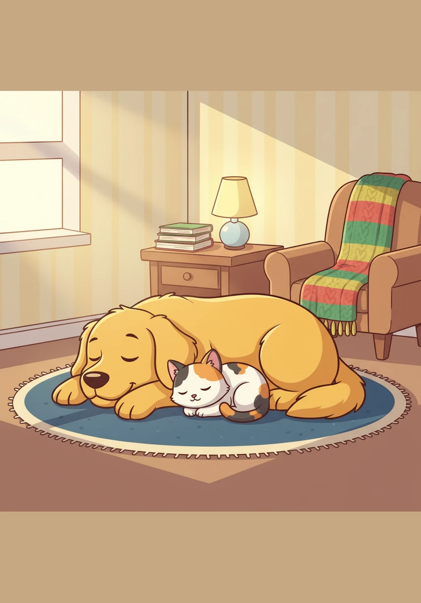 After a long afternoon of play, they find a soft patch of clover under the shade of an old oak tree. Pip curls up right against Barnaby’s heartbeat, and they drift into a peaceful nap, dreaming of their next journey together.