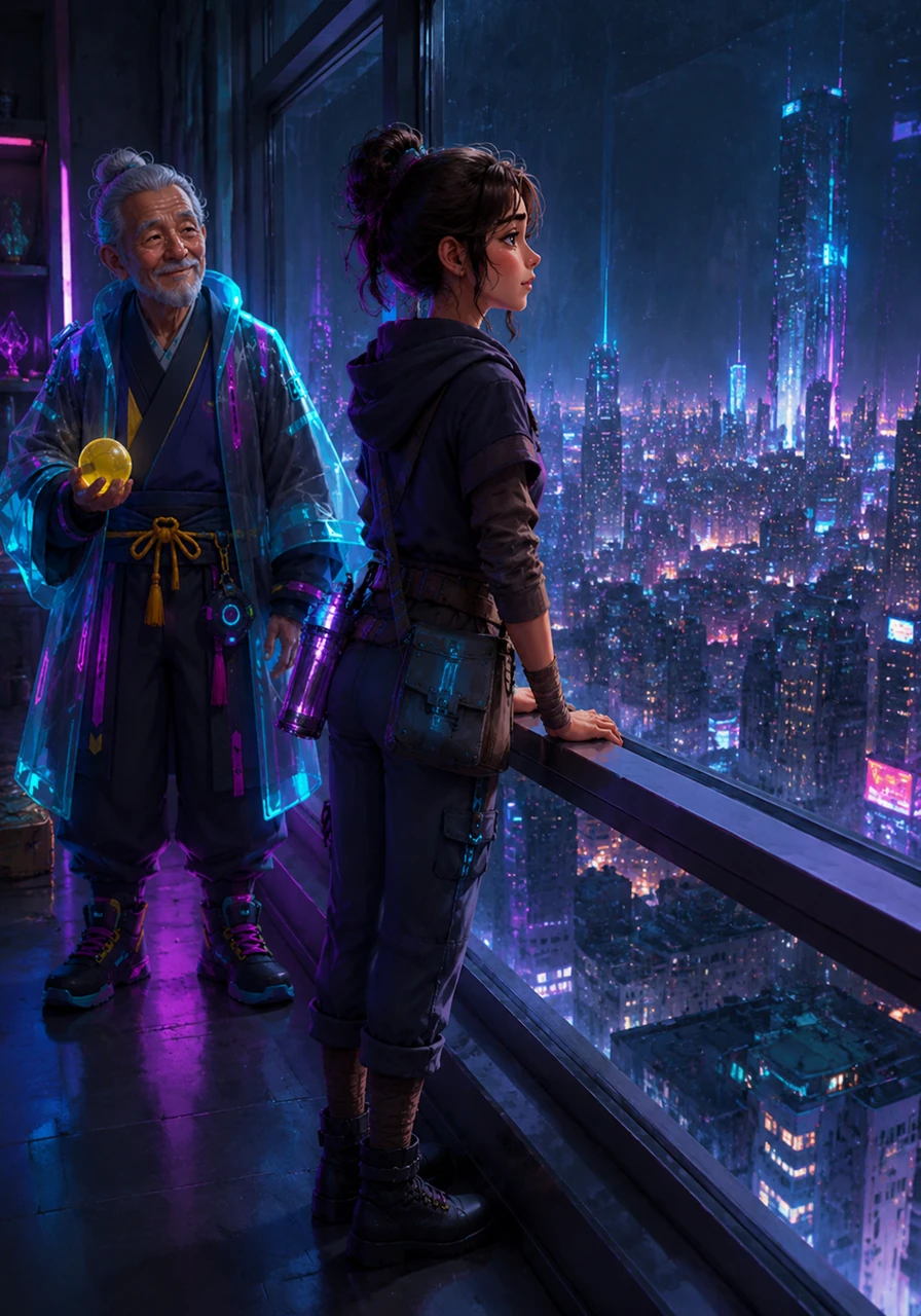 She walks to the large window, looking out at the shimmering tapestry of city lights that stretch to the horizon. For the first time in months, the weight on her chest lifts, replaced by a quiet, steady breath.