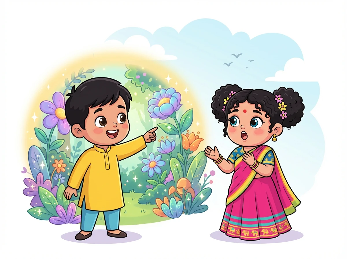 రాము చిట్టి రాణికి తోట గురించి చెప్పాడు. ఆ తోటలో మాయా శక్తులు ఉన్నాయని మరియు అది మంచి మనస్సు ఉన్నవారికి మాత్రమే కనిపిస్తుందని చెప్పాడు.