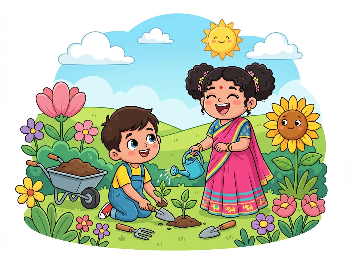 చిట్టి రాణి మరియు రాము మంచి స్నేహితులు అయ్యారు. వారు కలిసి తోటను చూసుకునేవారు మరియు ఎన్నో సాహసాలు చేసేవారు.