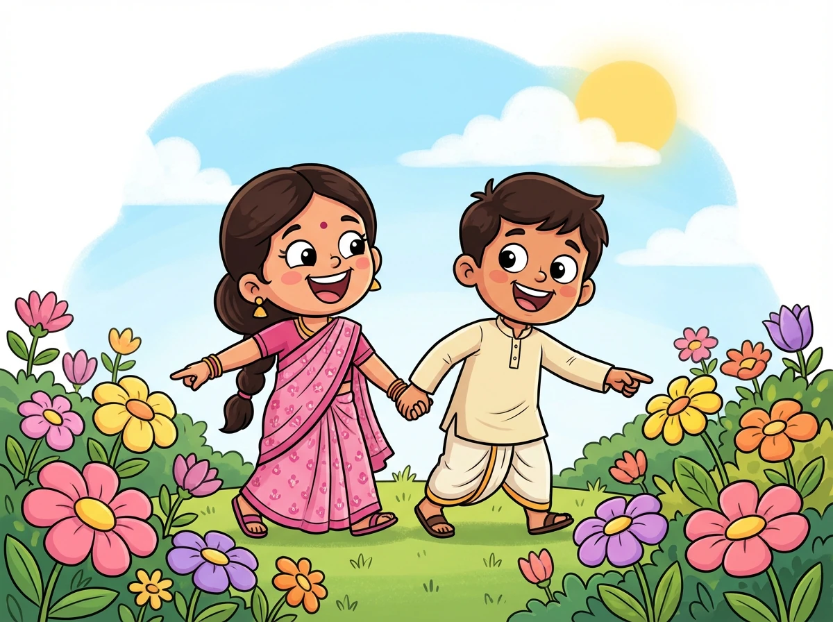 తోట మళ్లీ అందంగా వికసించింది. చిట్టి రాణి మరియు రాము ఎప్పటికీ మంచి స్నేహితులుగా ఉండిపోయారు.
