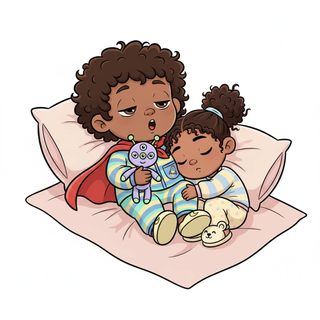 After all that important work, Sachar started to feel a little sleepy. His big adventure made his eyelids heavy. Nala, sensing his tiredness, curled up beside him, a warm, soft companion.