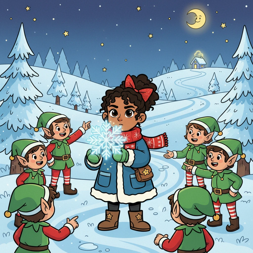 Celeste's wish was to bring joy to a lonely little girl named Lily, who lived far away. The elves gave Celeste a magical snowflake, promising it would help her on her journey. Celeste felt determined.