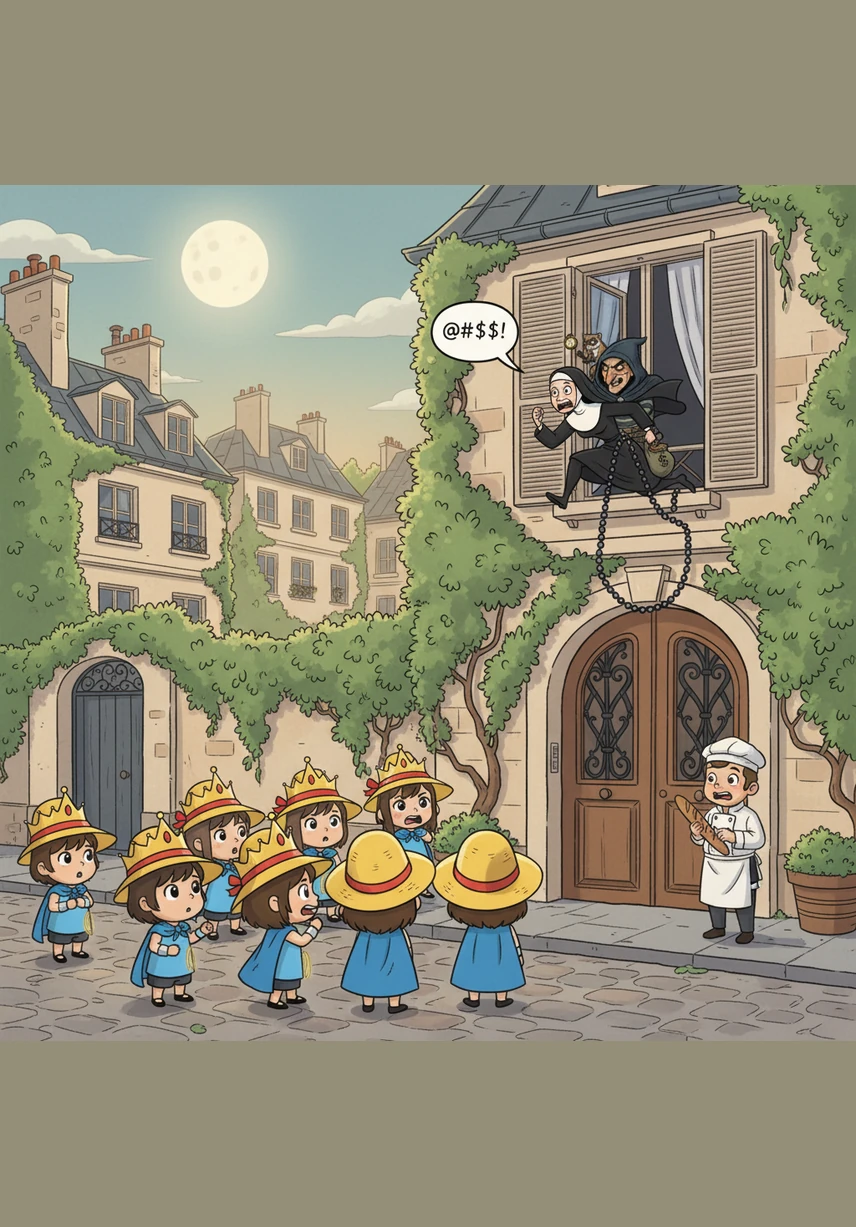 In an old house in Paris that was covered with vines, lived twelve little girls in two straight lines. Among them was the smallest one, Madeline, wearing her familiar yellow hat and a brand-new golden tiara that shimmered with a magical light in the morning sun.