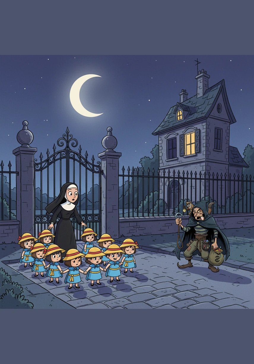 In the middle of the night, Miss Clavel turned on the light and sensed that something in the house had changed for the better. Instead of shadows, the room was filled with a sense of peace and the faint, protective glow of a magical shield leaning against the nursery wall.