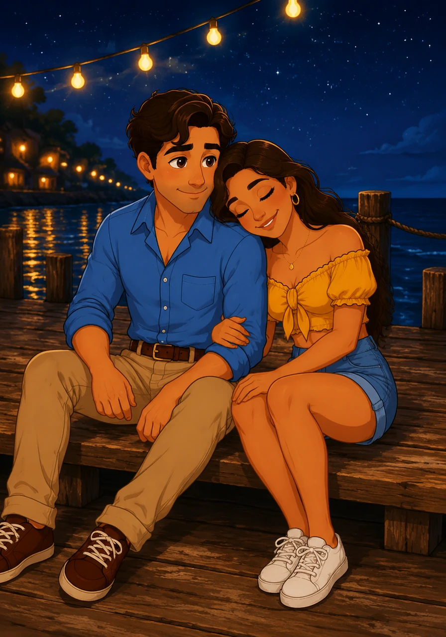 They sat on the weathered planks, talking about their hidden dreams and the separate paths that had led them to this singular, lucky night. Elena leaned her head on Leo's shoulder, finding a strange and sudden comfort in his presence.
