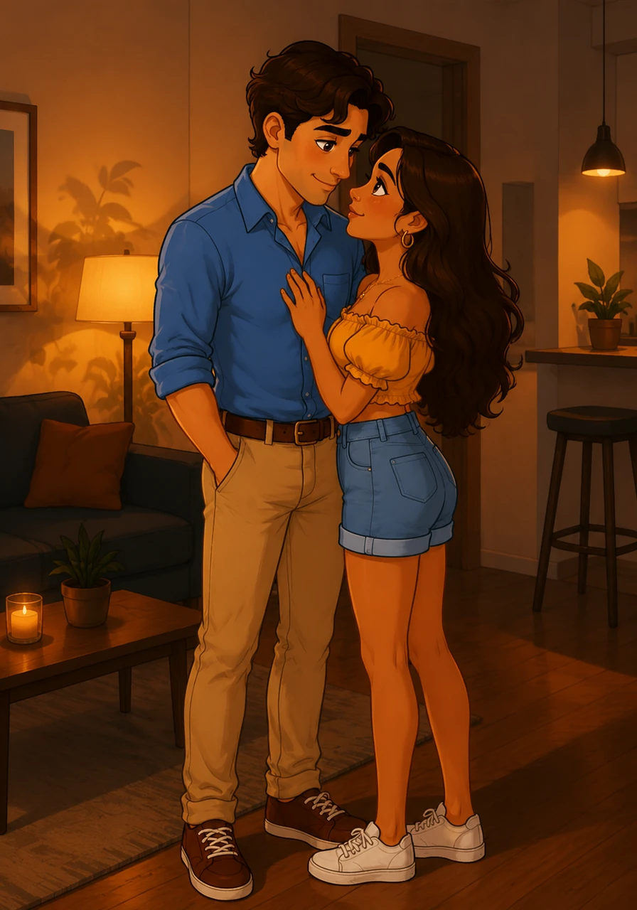 The air between them grew heavy with a new kind of intensity as they eventually walked back to his quiet apartment. Inside, the soft amber light cast long shadows on the walls, and the noise of the outside world finally ceased to exist.