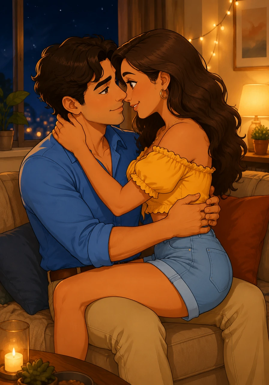 Wrapped in the quiet intimacy of the room, their connection deepened from whispered words to tender touch. In the gentle embrace of the night, they discovered a passion that transformed a simple chance meeting into an unforgettable beginning.