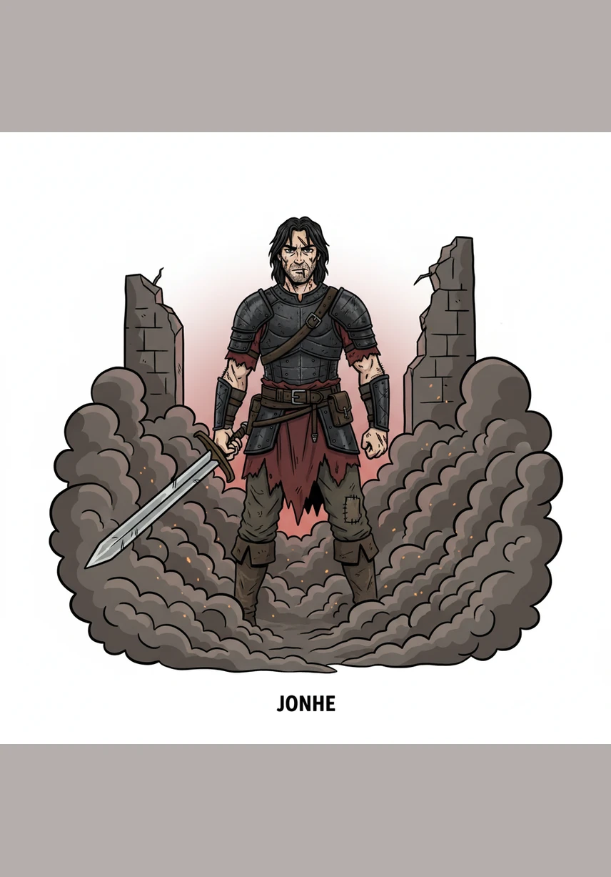 Jonhe stands amidst the smoke, a man once broken now fueled by a dangerous power, unaware that he is being watched. In the darkness beyond the firelight, something ancient and hungry prepares to reclaim what was taken.