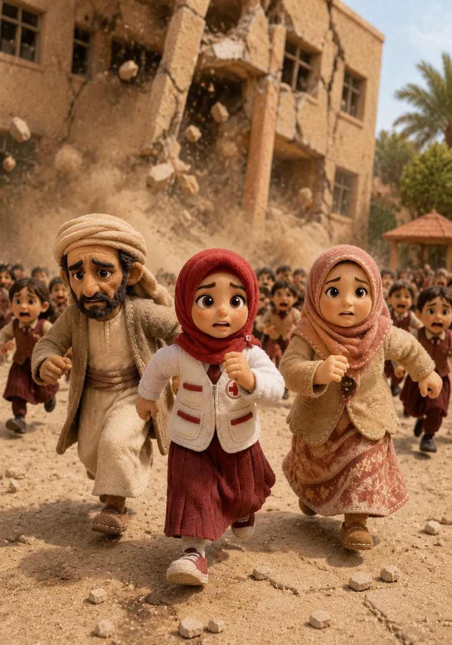 On a Monday afternoon in November 2022, a sudden, violent earthquake shook the school during recess. Amidst the roaring sound of crumbling walls and panic, Razan and her classmates rushed out of the building to seek safety in the open courtyard.
