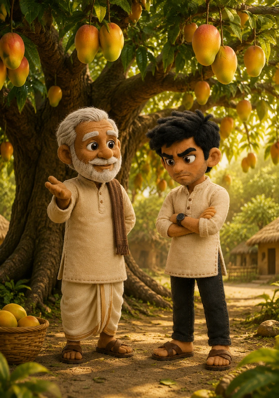દાદા કબીરને તેમના ગામના વર્ષો જૂના આંબાના બગીચામાં લઈ જાય છે જે તેમણે પોતાના યુવાનીના દિવસોમાં વાવ્યો હતો. આજે એ આંબા પર મીઠી કેરીઓ લટકી રહી છે, અને દાદા સમજાવે છે કે આ ચક્રવૃદ્ધિ (Compounding) ની તાકાત છે જે સમય માંગે છે.