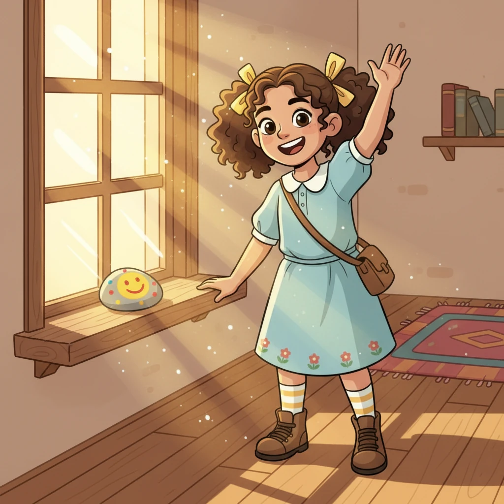 Mariam smiled, feeling a warmth in her heart. She had turned a lonely gray stone into a joyful friend. Every day, she would wave to her little stone, and it seemed to smile back.