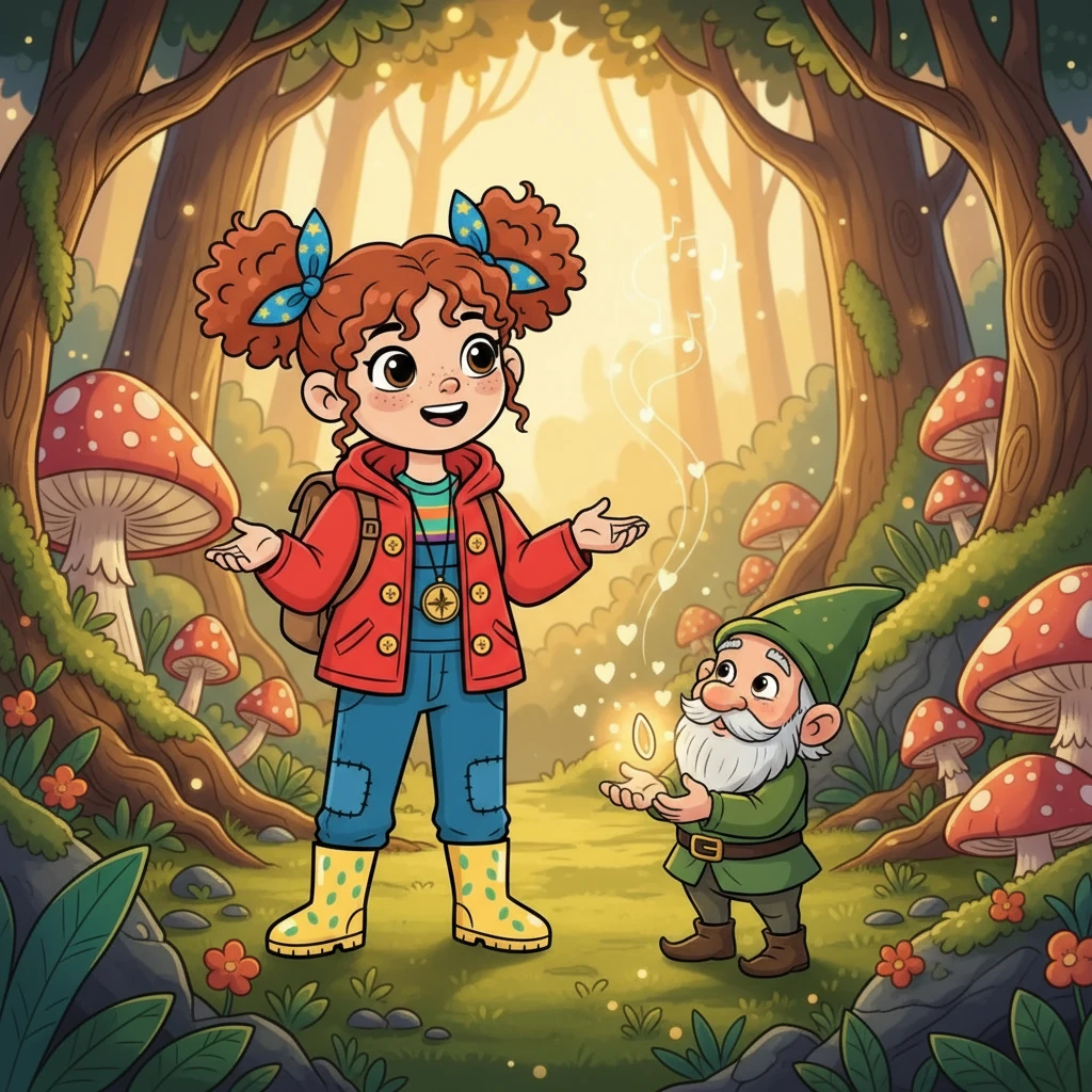 Remembering her grandmother's advice, Elara sang a melody, a song of kindness and friendship. The gnome's frown softened, and he revealed the treasure – not gold, but a seed of pure joy, which he’d been guarding.