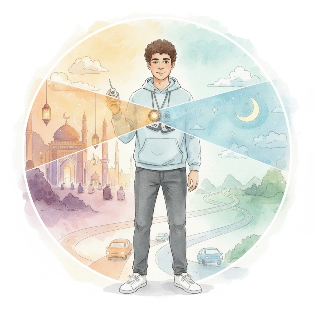 Ramadan's Gentle Glow: A Dash Cam Journey