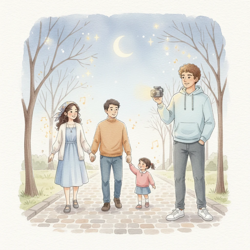 Further on, the T800E, with its nuanced sensitivity, delicately registers a family walking hand-in-hand, their hushed conversations and gentle laughter a soft melody in the quiet night. The warmth of their presence is beautifully preserved with soft, flowing details.