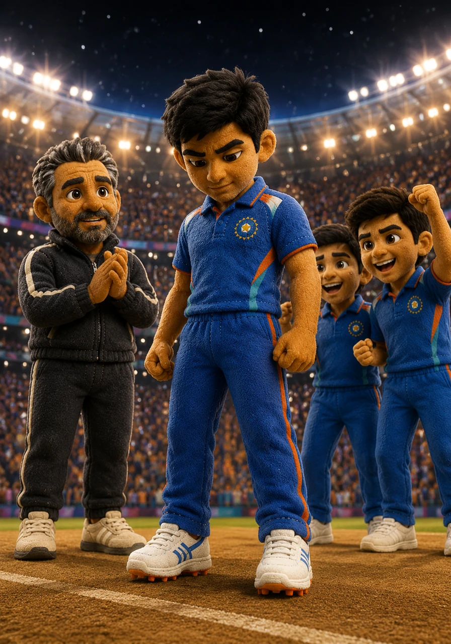 Under the dazzling, majestic lights of a massive stadium packed with thousands of roaring fans, Ravi stepped onto the field as a national hero. He looked down at his professional spikes, then up at the sky, knowing that the small village boy with big dreams had finally made it home.