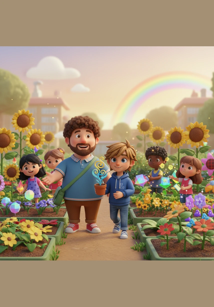 The garden transforms into a vibrant tapestry of colors, where every plant reflects the unique personality and passion of the student who tended it. Mr. Aris walks through the rows, celebrating each child's individual contribution to their shared sanctuary.