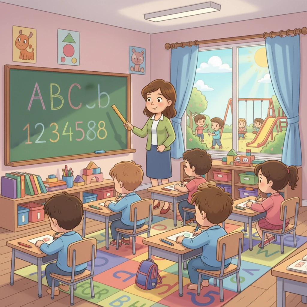 Na escola, Zezinho aprendeu sobre as letras e os números. Ele fez amigos, brincou no recreio e aprendeu coisas novas. Zezinho adorava ir para a escola e aprender.