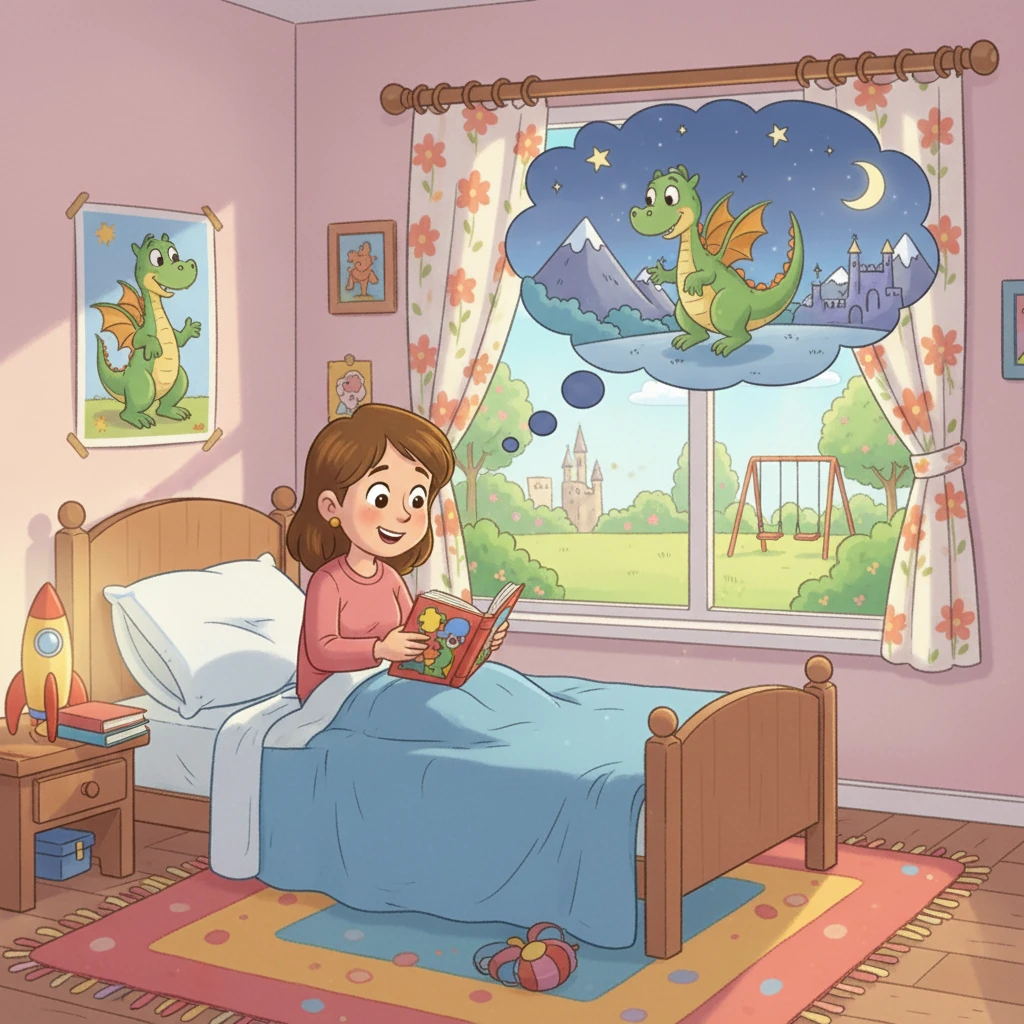 Quando o dia terminou, Zezinho tomou banho, jantou e se preparou para dormir. Ele leu um livro com a mãe e sonhou com novas aventuras. Zezinho agradeceu por mais um dia feliz.