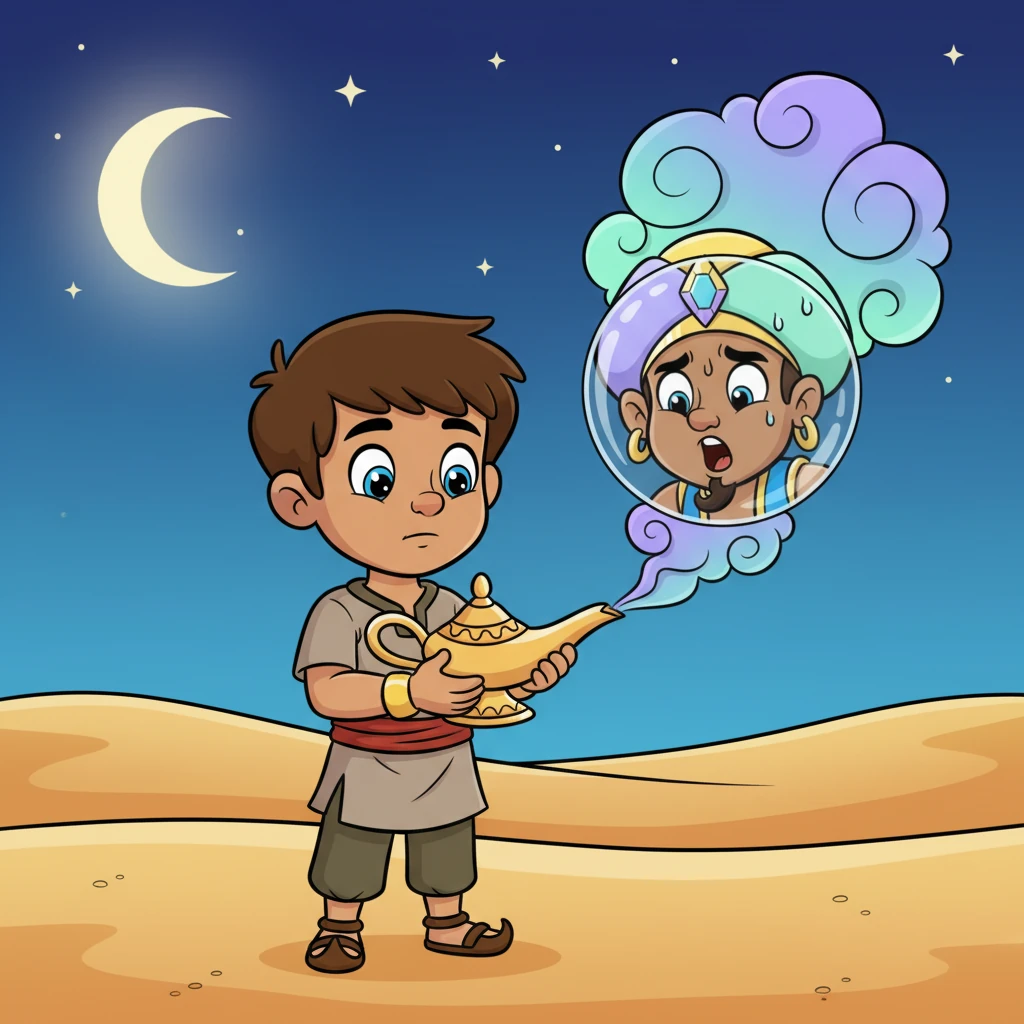 "Release me!" the muffled jinni begged from inside the jar, "I promise true rewards this time!" Kael, holding the jar firmly, replied calmly, "You planned to harm the one who saved you. I will not free you unless you promise kindness instead of cruelty." The jinni, realizing his mistake, swore a solemn oath to help.