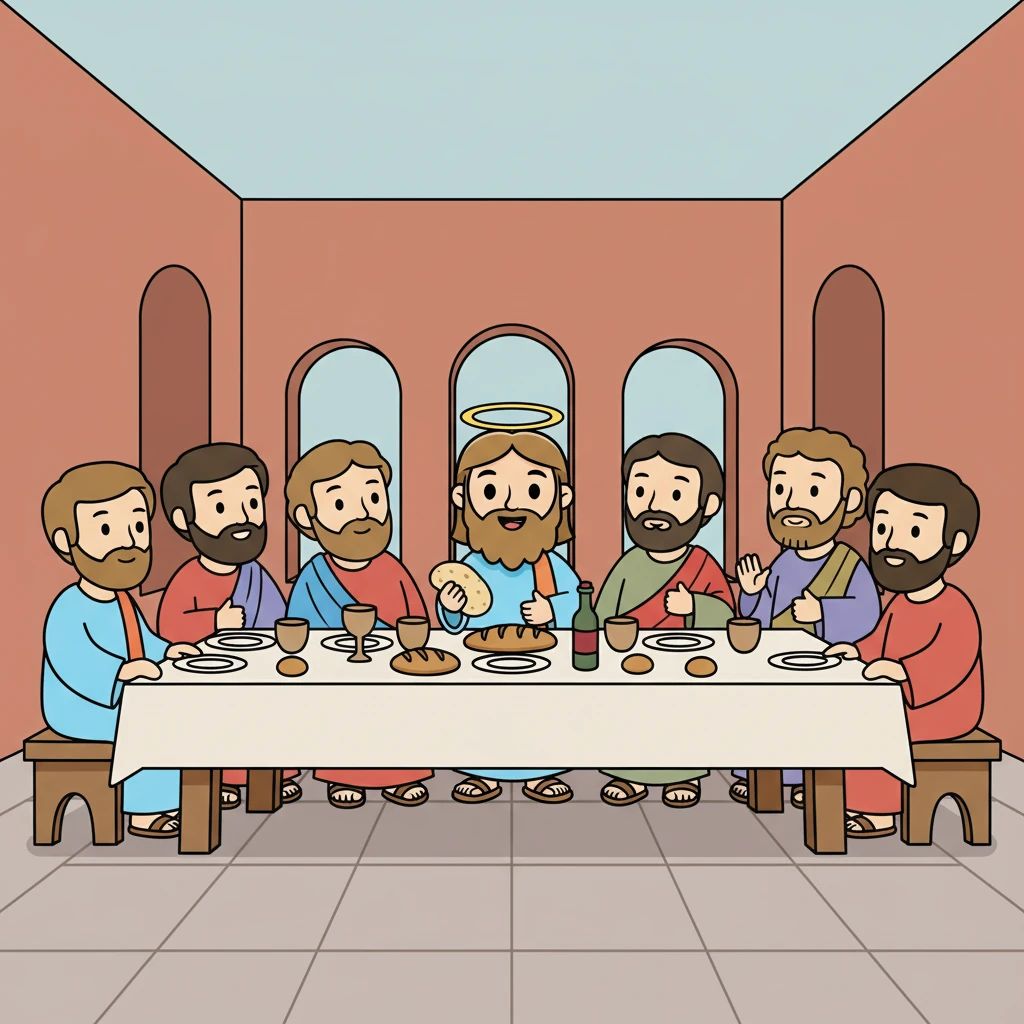 Jesus celebrou a Última Ceia com seus discípulos, compartilhando pão e vinho. Ele lhes ensinou sobre a importância da humildade e do serviço. Foi um momento de profunda conexão.