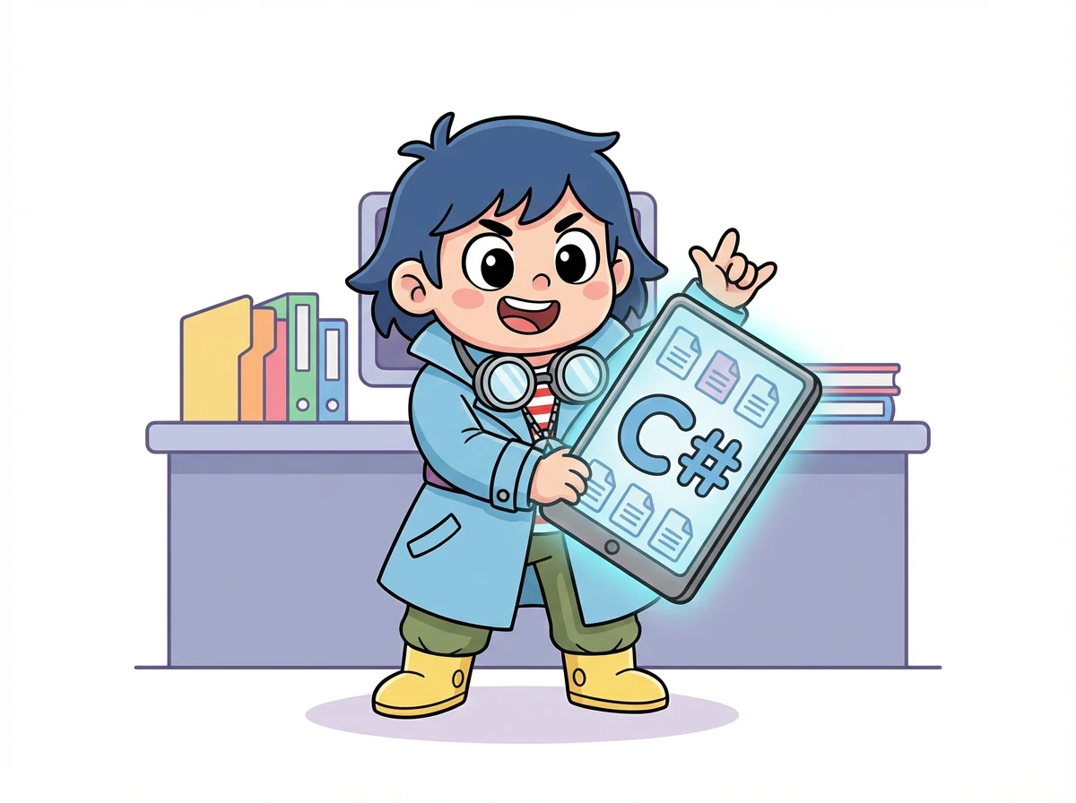 彼は特別なツール、つまり重複ファイルを見つけるC#プログラムを取り出します。それは彼の秘密兵器です。