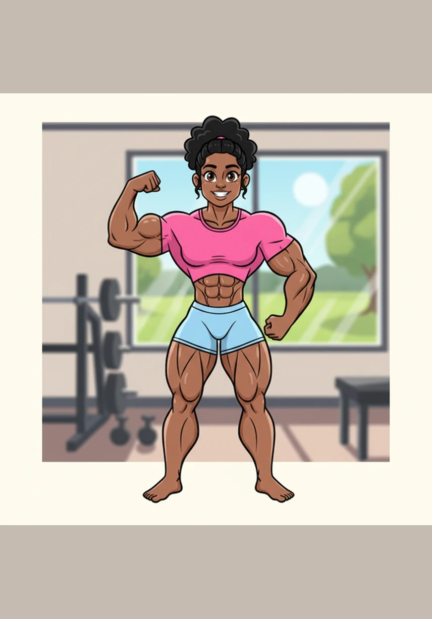 Standing tall and proud, Maya celebrated her incredible evolution from a hesitant beginner to a powerful, muscular athlete. She knew that her strength was a gift she had earned herself, and she looked forward to a lifetime of health and power.