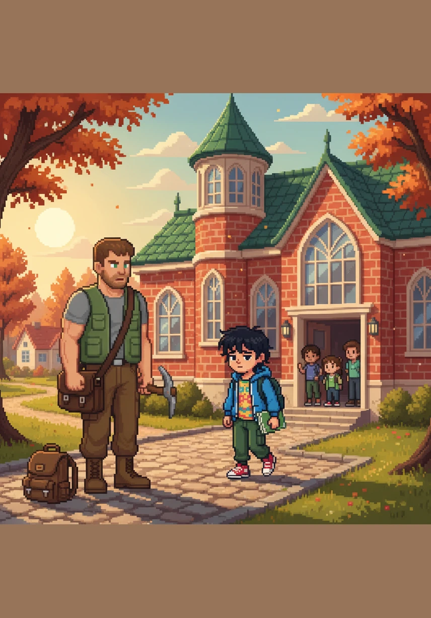 Mr. Harrison arrives at the school while the sun is still low, the quiet hallways echoing with his solitary footsteps. He sets his steaming mug of coffee on his desk and begins arranging the day's lesson materials with a hopeful, focused smile.