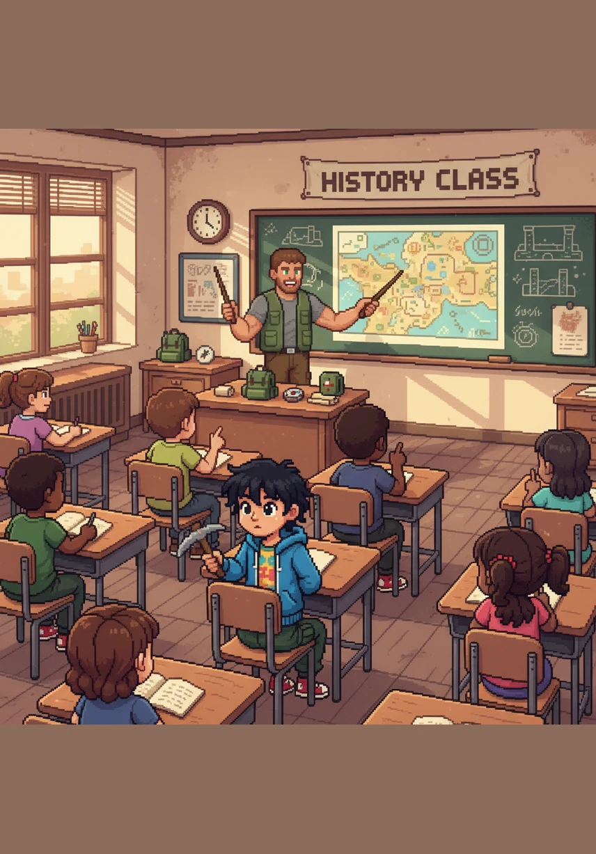 Inside the classroom, Mr. Harrison brings history to life with dramatic gestures and an engaging, fast-paced story. The students lean forward in their chairs, their initial morning grogginess replaced by genuine curiosity as the past begins to feel real.