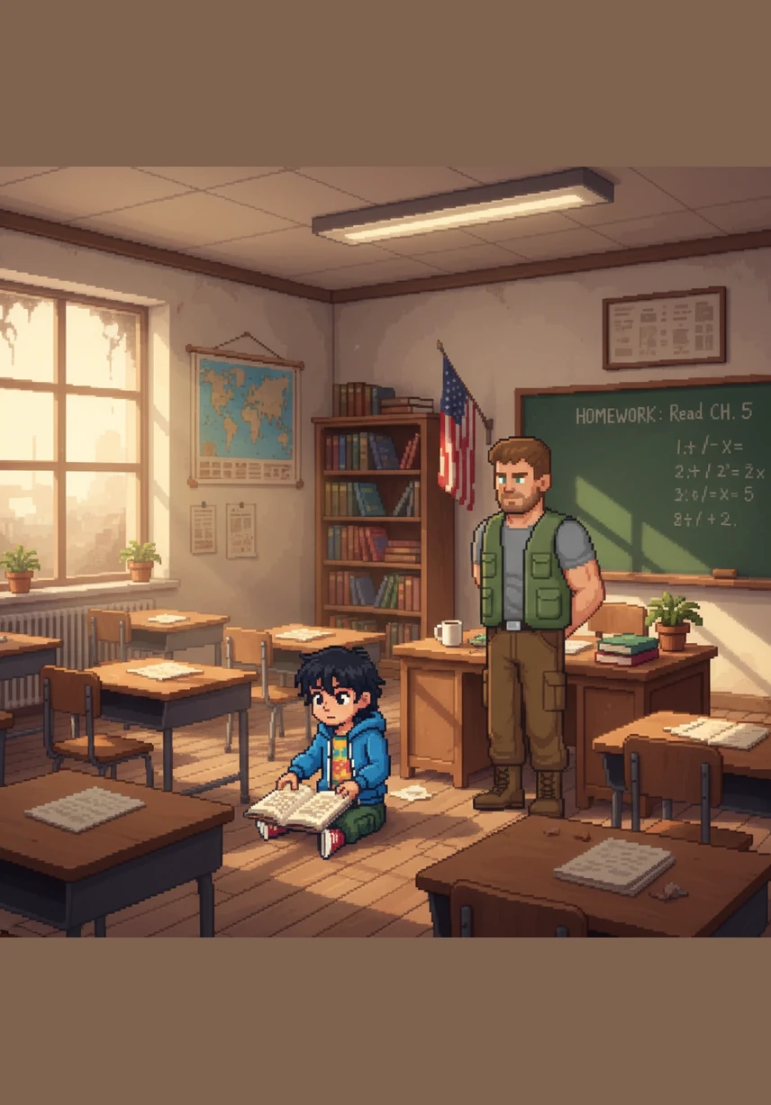 The final bell rings, and the school empties as quickly as it filled, leaving the classroom in a state of peaceful disarray. Mr. Harrison takes a moment to tidy the desks, finding a small thank you note scribbled on a scrap of paper left behind.