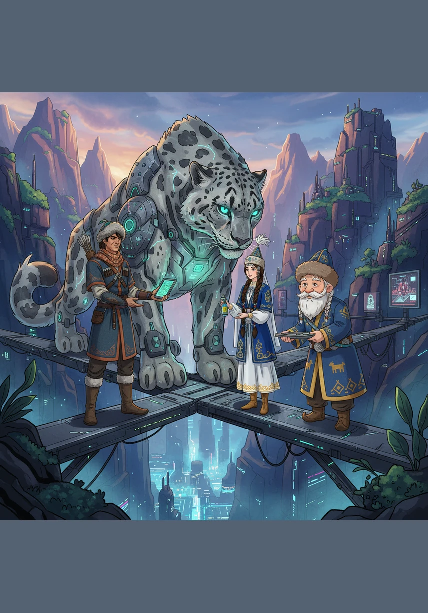 Жолда олардың алдынан тау сақшысы — айбатты Барыс шығады. Балалар қорықпастан Барысқа сәлем беріп, дәм ұсынады, бұл қонақжайлылық тау патшасының жүрегін жібітеді.