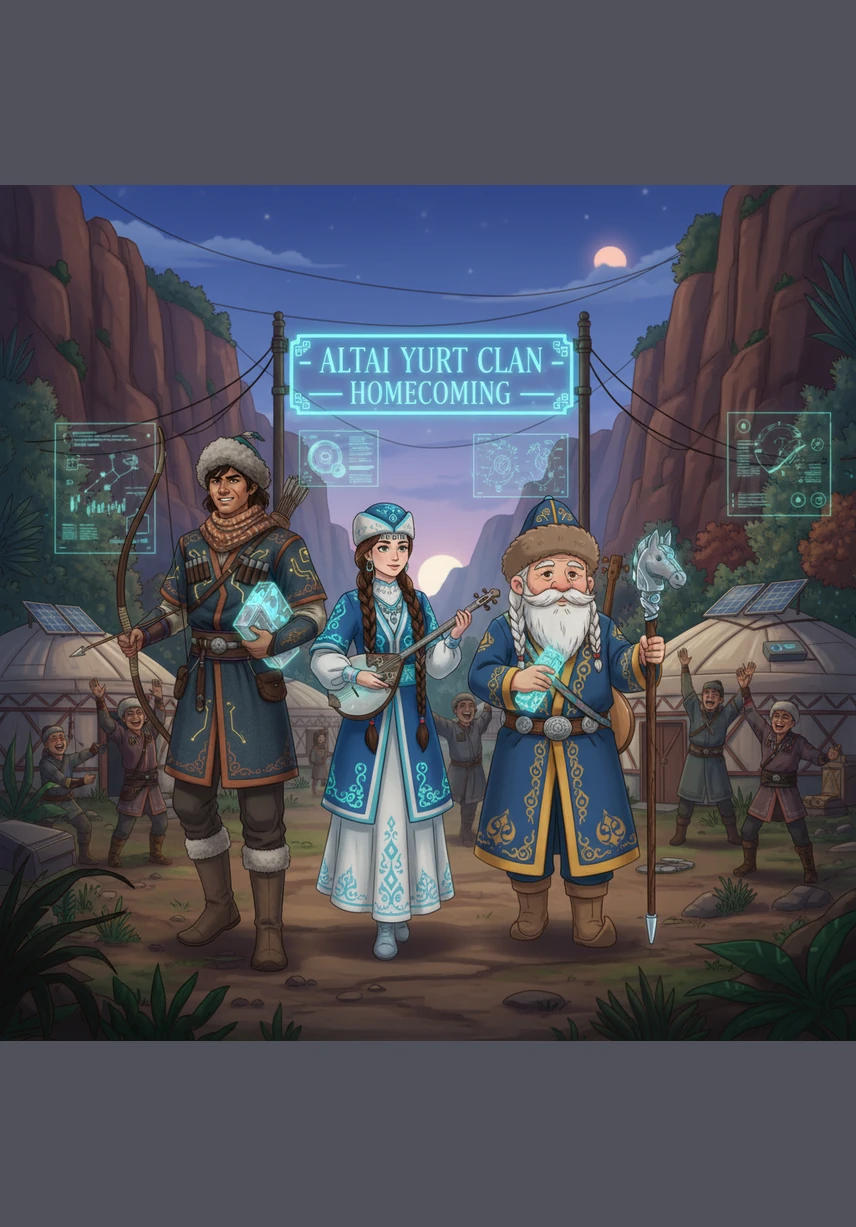 Достар ауылға Алтын Шаңырақты аман-есен алып келеді. Бүкіл ауыл халқы жиналып, үлкен той жасап, бірлік пен берекенің оралғанын тойлайды.