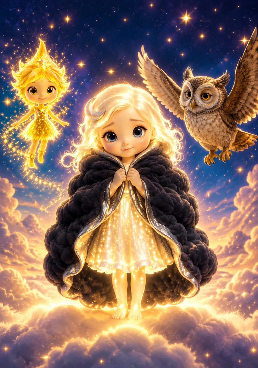 Luna stepped fully into the open sky, shining more brilliantly and beautifully than ever before. Surrounded by her twinkling friends, she realized that she never had to hide her light again because she was never truly alone.