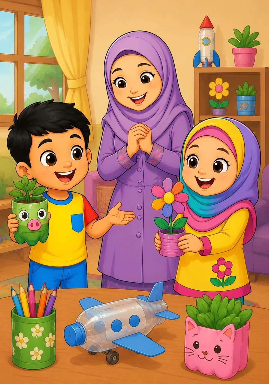 The children learn that when they use their imagination, old things can always transform into something beautiful and new.