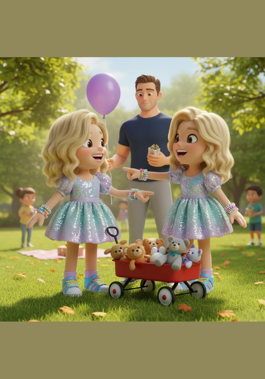 One by one, Cora’s nine best friends arrive at the park, each dressed in their favorite sparkly outfits and colorful sneakers. The air is filled with giggles and excitement as the girls greet each other with big hugs and enthusiastic birthday cheers.