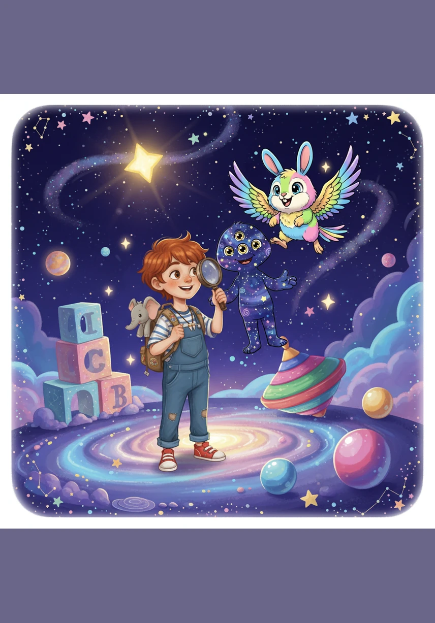 They arrived at a massive playground where the slides were made of shimmering rainbows and the swings hung from the brightest stars. Leo zoomed down a long, colorful slide, landing softly in a giant pile of fluffy, pink cotton candy clouds.