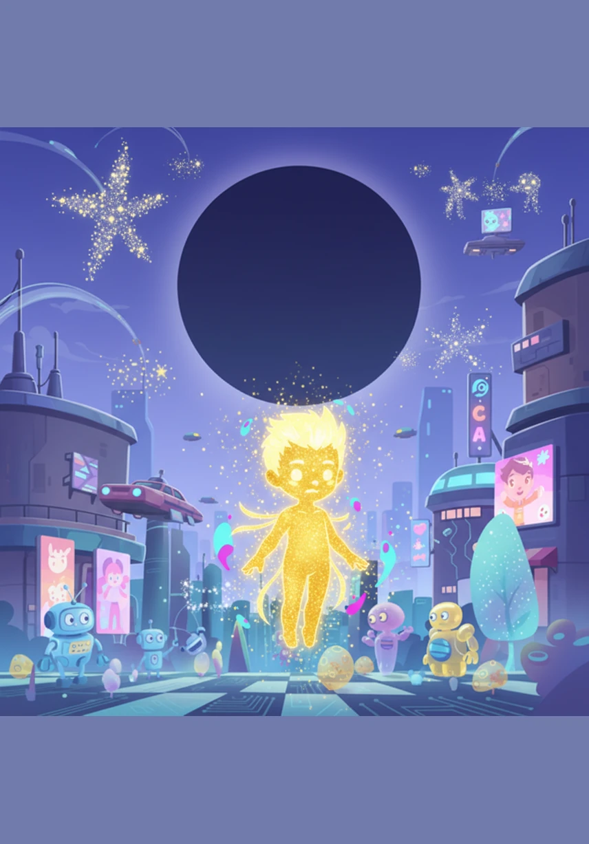 Spark, the smallest but brightest star, twinkled frantically to get the attention of his brothers and sisters. He noticed the empty space where Luna usually sat and let out a tiny, pulsing glow of worry.