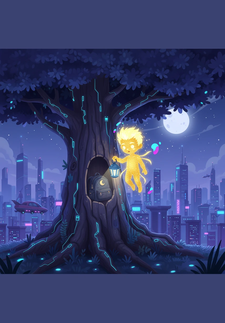 Spark flew down to the top of the Great Pine Tree to ask the wise old owl for help. The owl hooted softly and pointed his wing toward a cluster of heavy, puffy clouds drifting slowly near the mountain peaks.