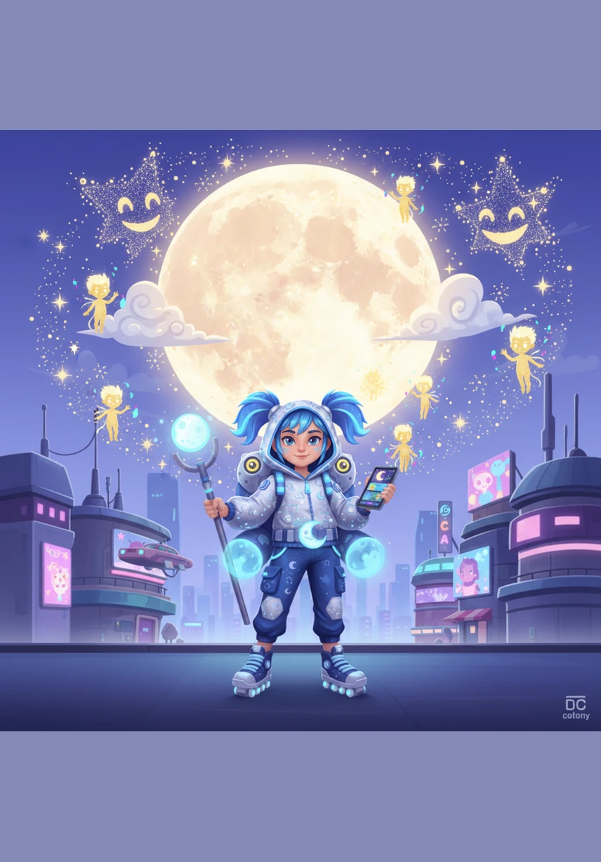 Finally, Luna stepped out completely from behind the clouds, shining brighter and more beautiful than ever before. Surrounded by her twinkling friends, she realized that she was loved exactly as she was, and the whole world glowed in her peaceful light.