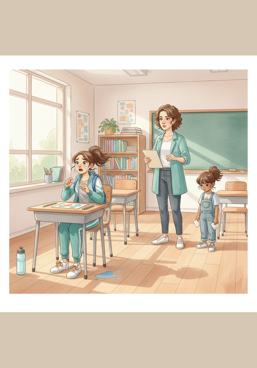 When the clock finally strikes noon, Maya sits at her desk and unzips her backpack with a very hungry tummy. Her eyes widen in surprise and her heart sinks when she realizes the main compartment is completely empty.