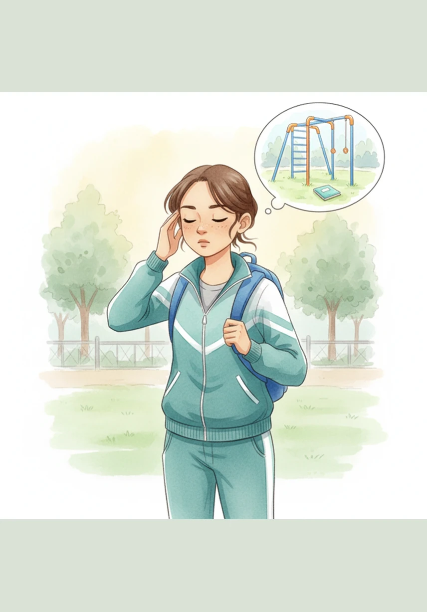 Maya pauses for a moment, closes her eyes, and tries to remember every detail of her busy morning. Suddenly, a memory flashes in her mind of the jungle gym and the green grass, and she realizes exactly where she might have left it.