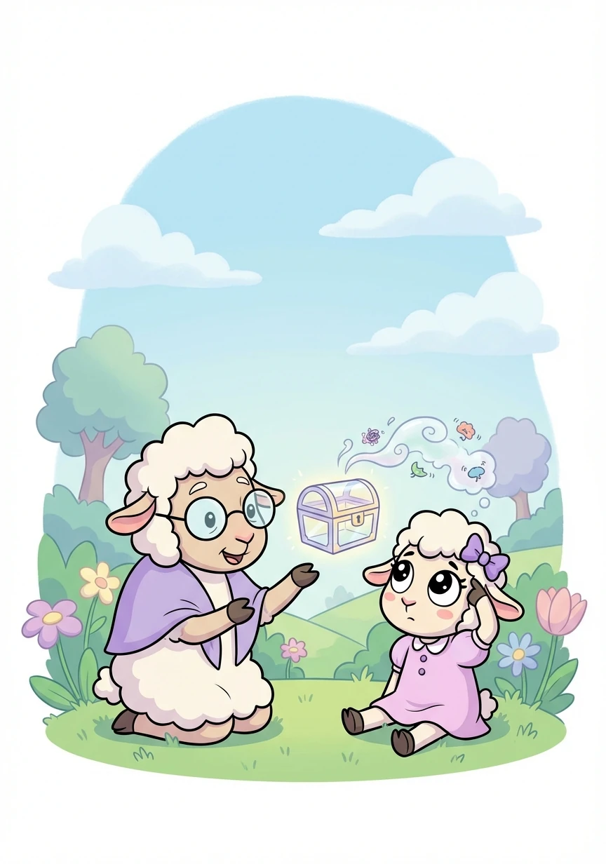 Baa-bara then showed Luna how to create a 'worry box' in her mind. She imagined putting all her swirling thoughts inside, safe and sound, for later.