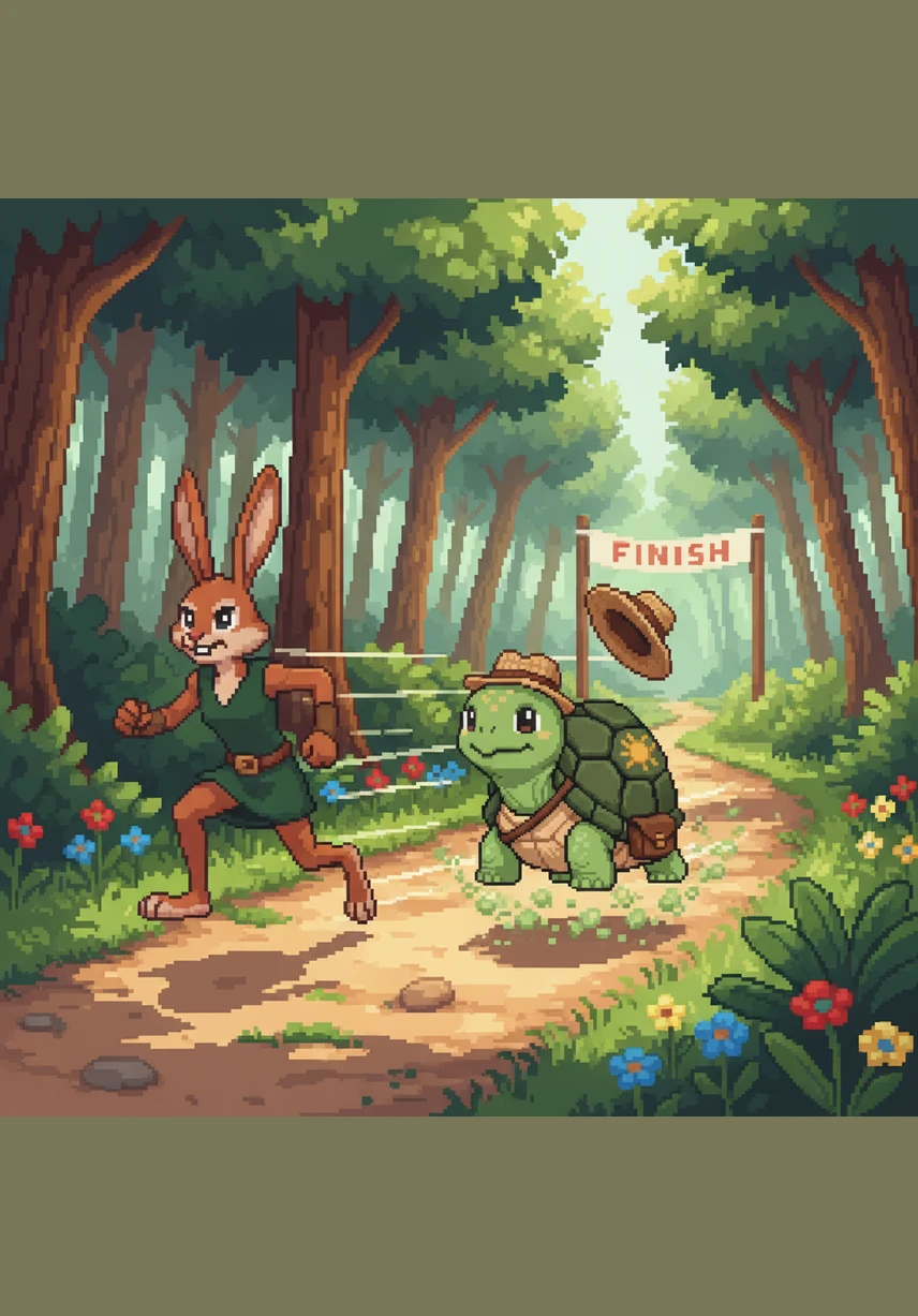 While Tino snores away, Toto continues his journey with steady determination, moving slowly but never stopping to rest or complain.