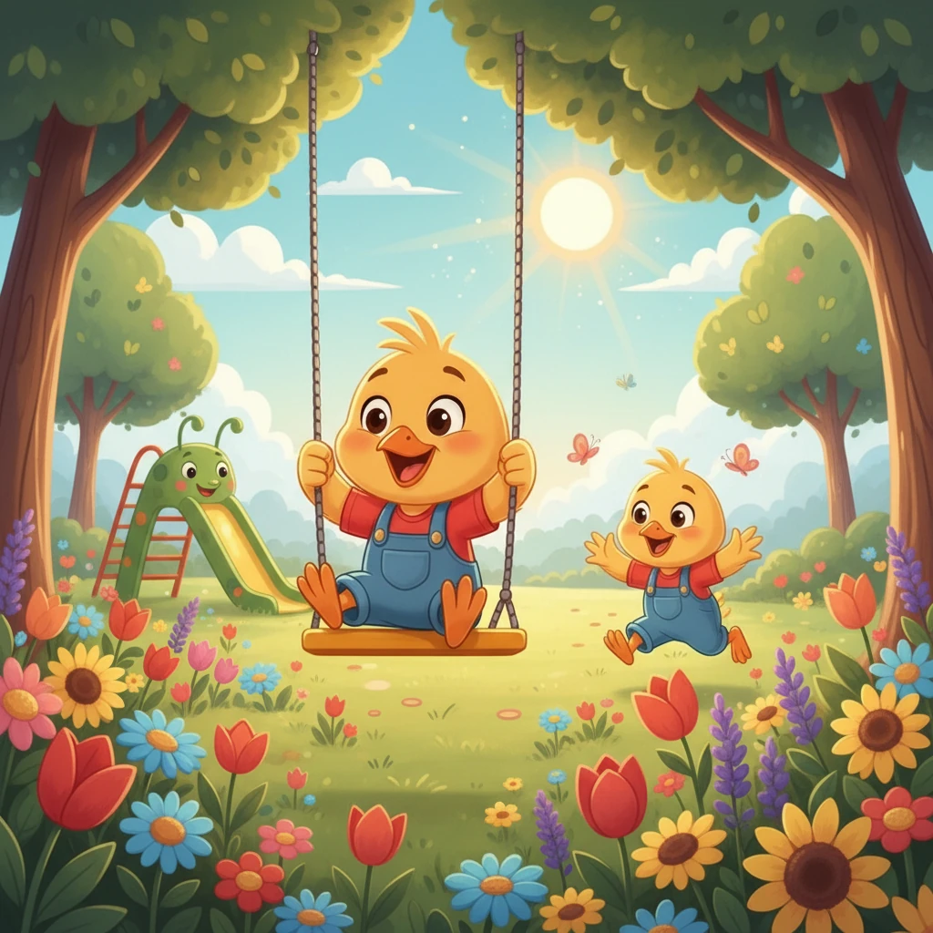 Pencerita: Seterusnya, kita tiba pada يوم الثلاثاء - Yaumuth Thulathaa, Hari Selasa! Jojo pergi bermain di taman yang indah. Dia bermain buaian, gelongsor, dan berlari gembira di taman yang dipenuhi bunga berwarna-warni. Seronoknya bermain di taman!