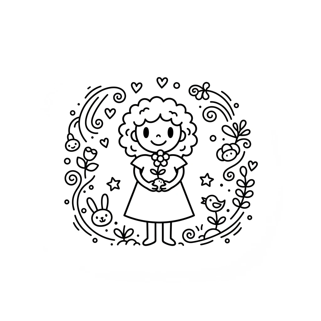 girl coloring pages - 涂色本