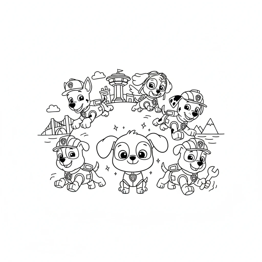 paw patrol coloring pages - 涂色本