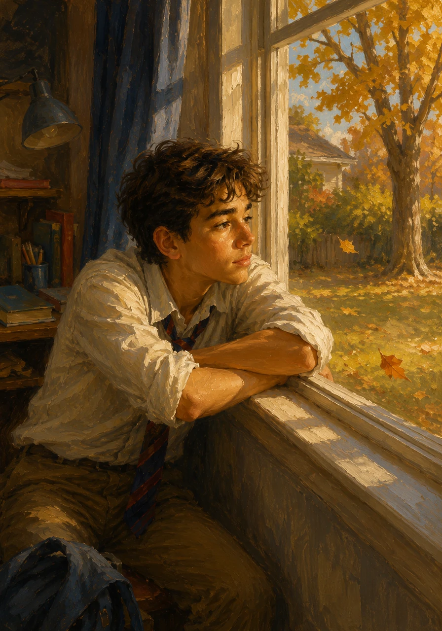 Later that afternoon, Giles looked out his window at the golden autumn leaves beginning to drift across the yard, realizing with a bittersweet sigh that the holidays were nearly finished. The carefree days of summer were fading, making way for the structure of the days ahead.