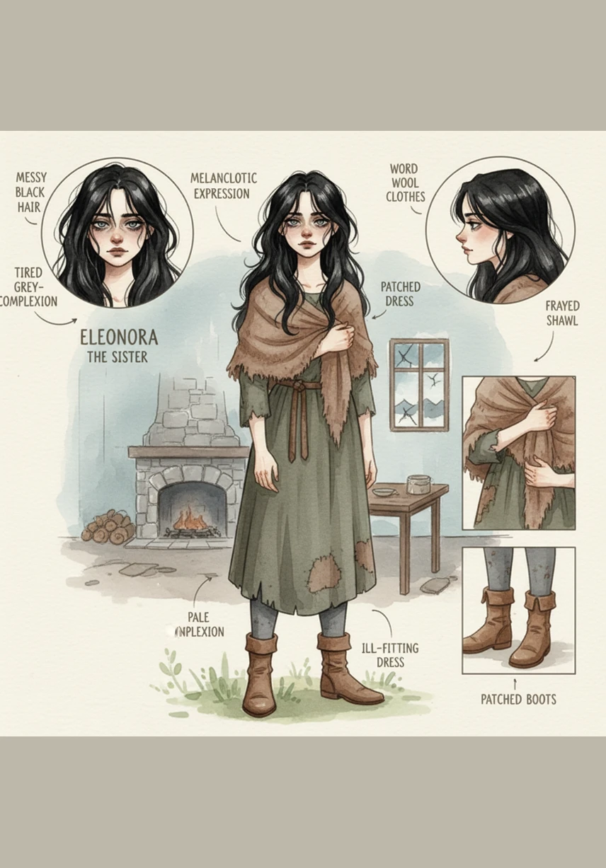 In the dim kitchen, Lily stares at her empty bowl while Vanessa sits on the sofa, engrossed in a loud television show and ignoring her daughter's presence. The refrigerator stands slightly ajar, revealing nothing but a few condiment jars and a carton of spoiled milk.