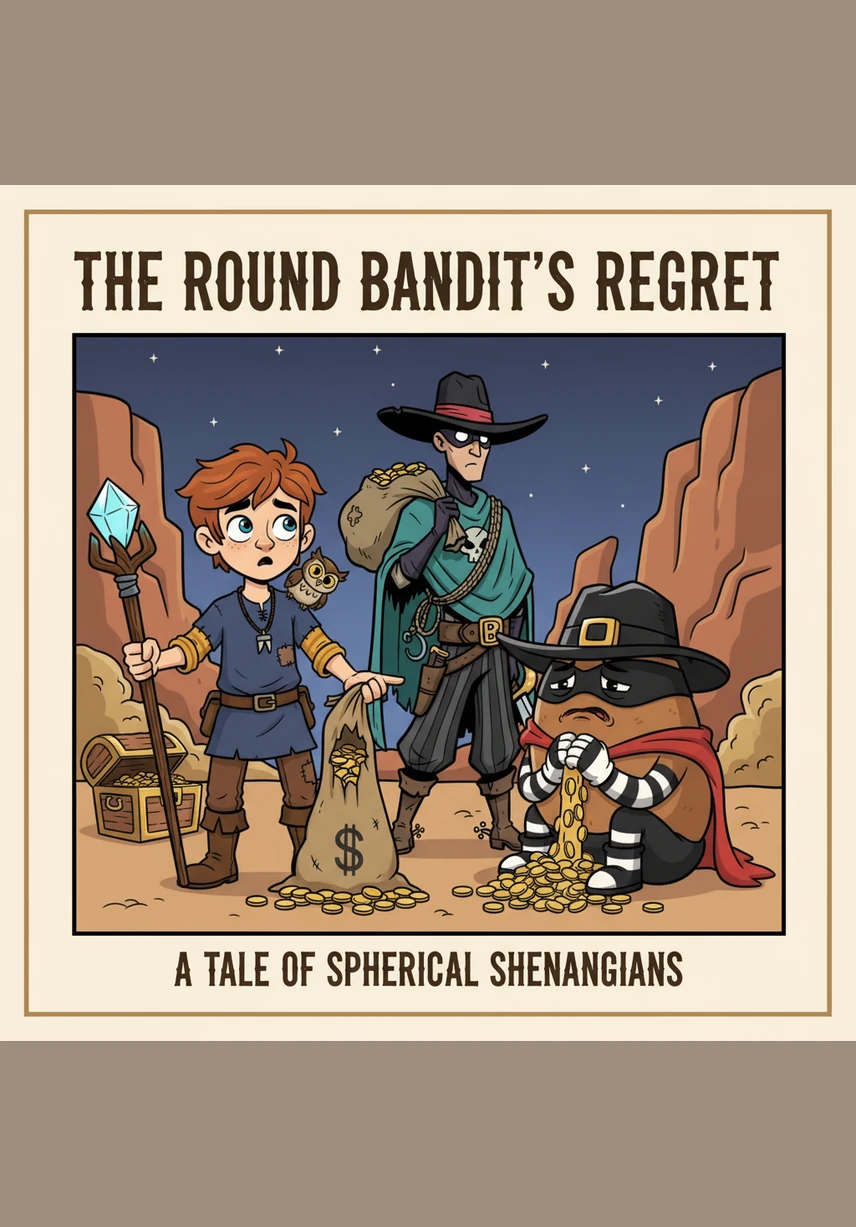 Standing before the waterfall, the bandits realize that being explorers is much better than being thieves. Bristol smiles, knowing that while the waterfall is beautiful, the greatest treasure of all is the new friends he made along the path.